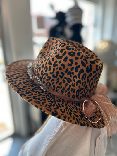 Leopard fedora hat