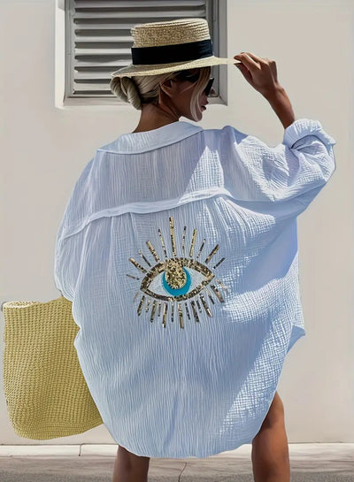 Evil eye bottom down blouse