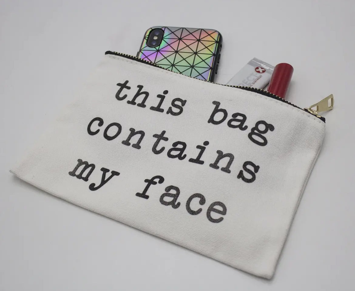 This bag contains my face makeup bag
