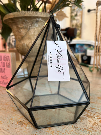 Geometric glass terrarium