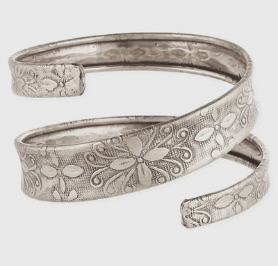 Silver spiral wrap bracelet