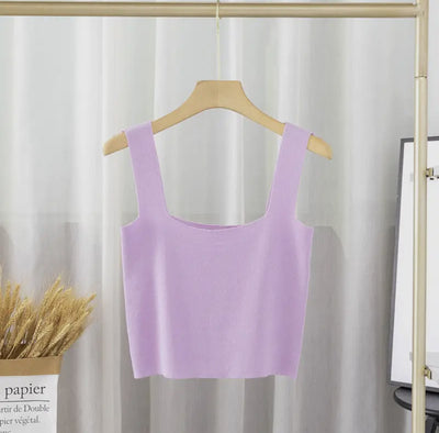 Knit crop top lavender