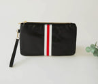 Funky monkey small red & white stripped clutch