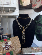 Gold rosary necklace stainless steel