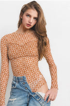 Floral print mesh bodysuit