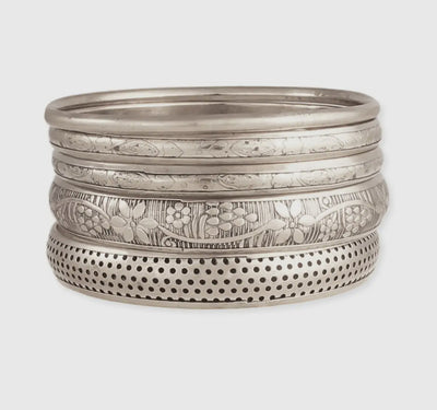 Vintage silver bangle set bracelet