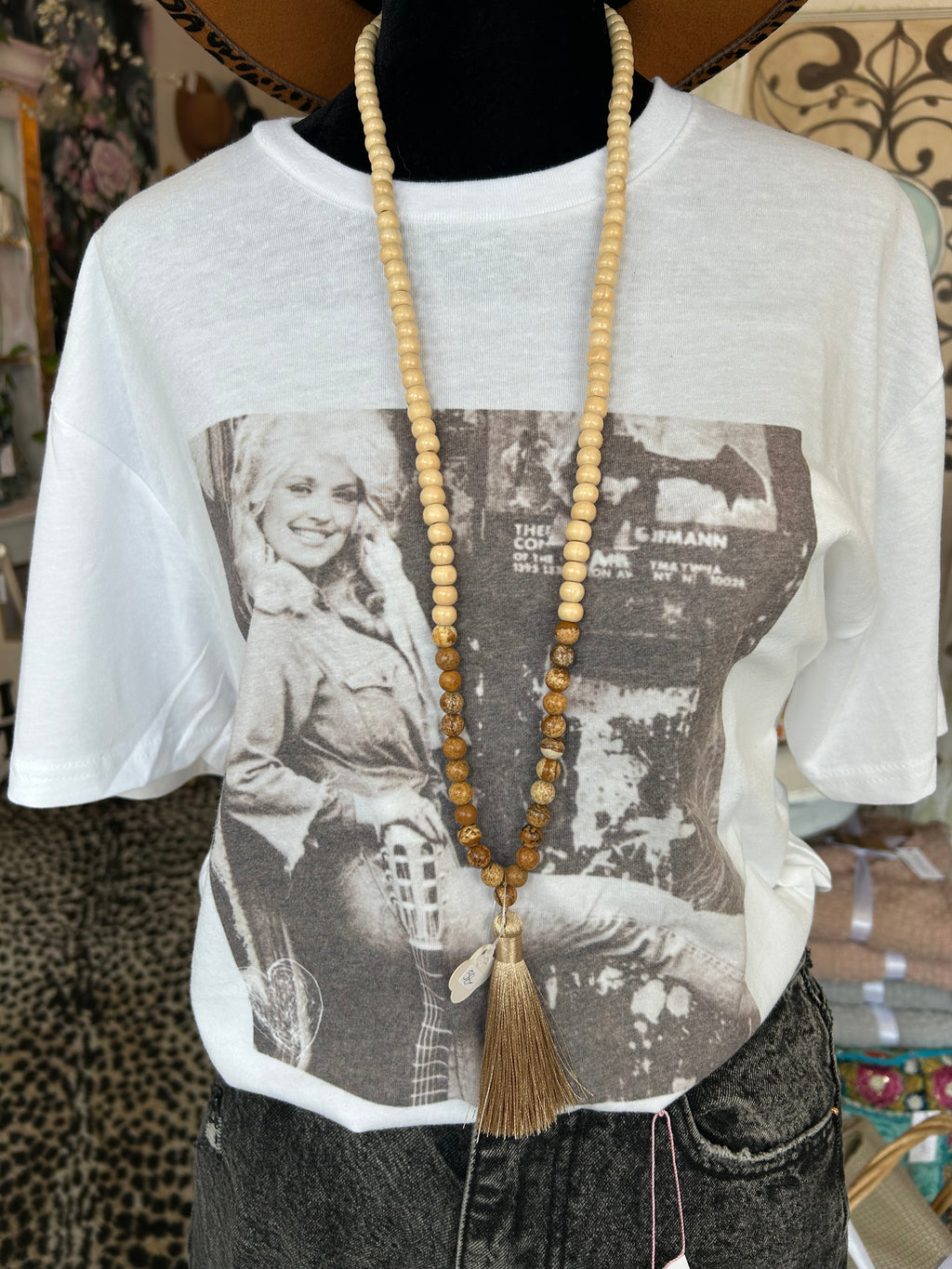 Camel boho tassel necklace