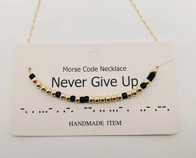 Morse code necklace : Never give up