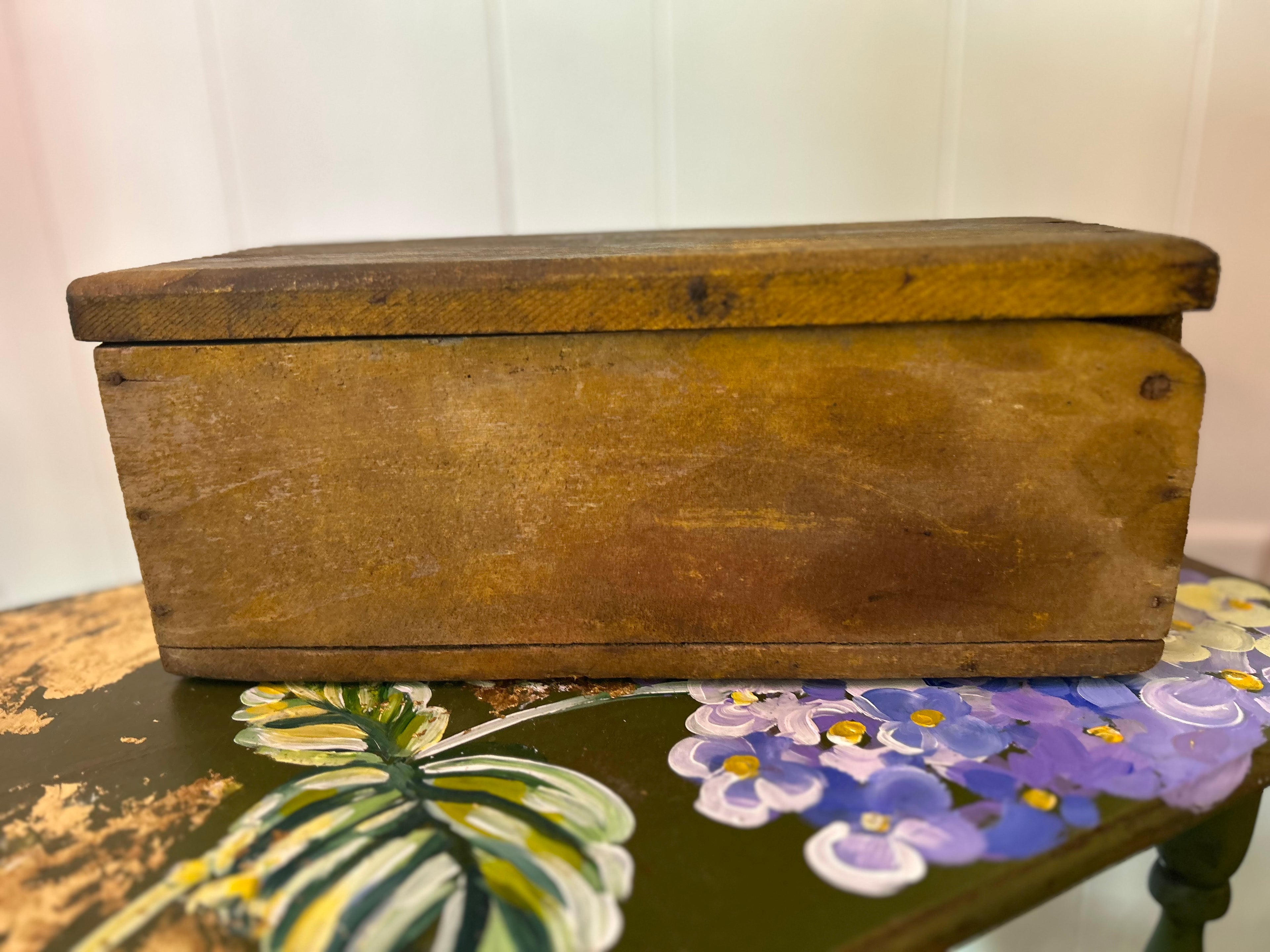 Antique wooden candle box