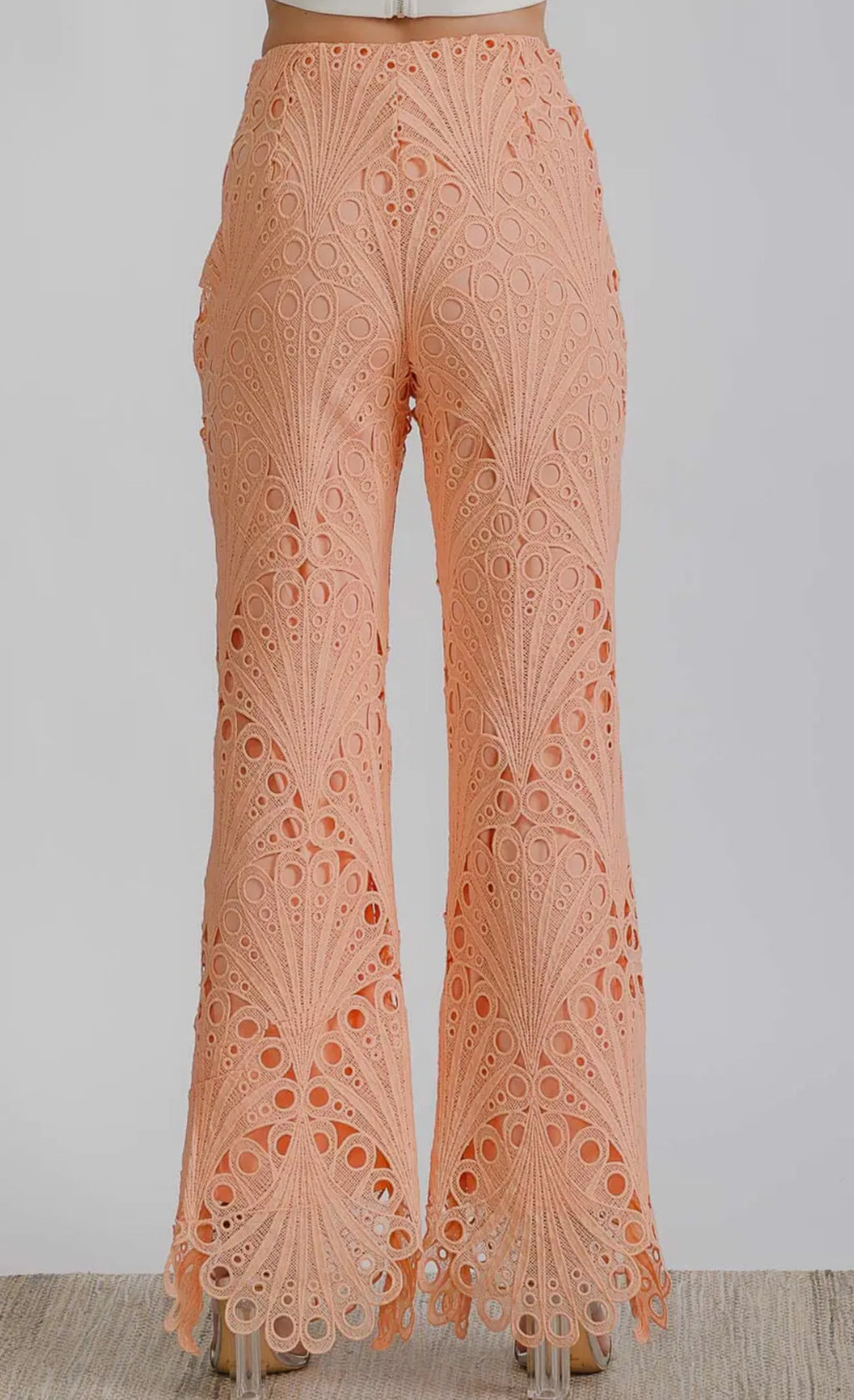 Wide leg crochet pants