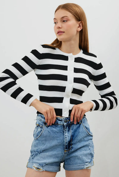 Stripped button down cardigan