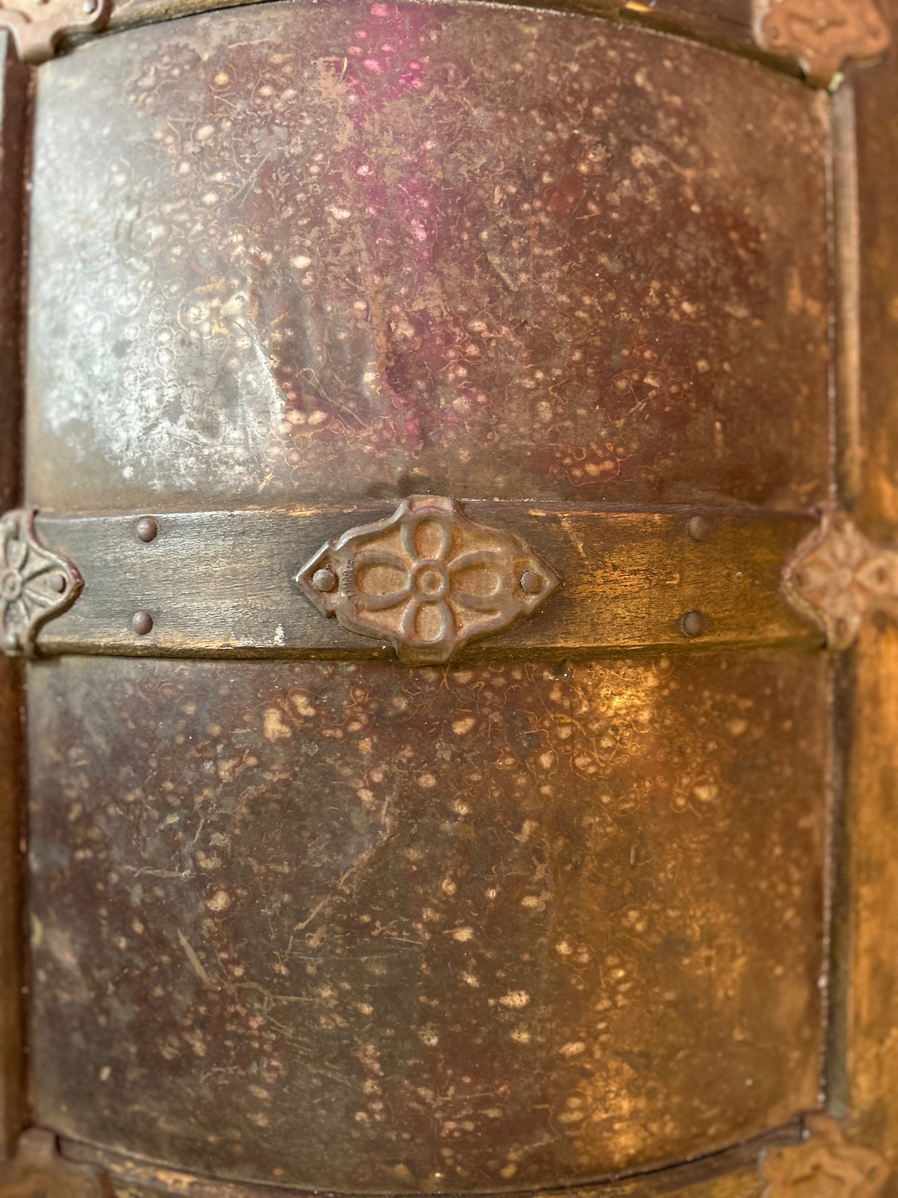 Antique clothing chest with latch