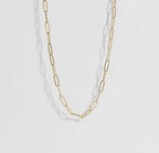 18k Gold paperclip necklace