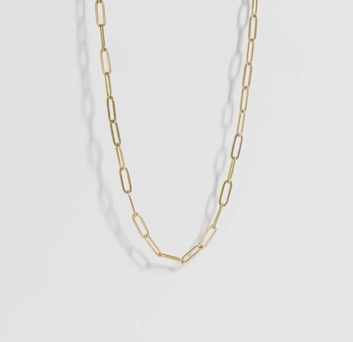 18k Gold paperclip necklace