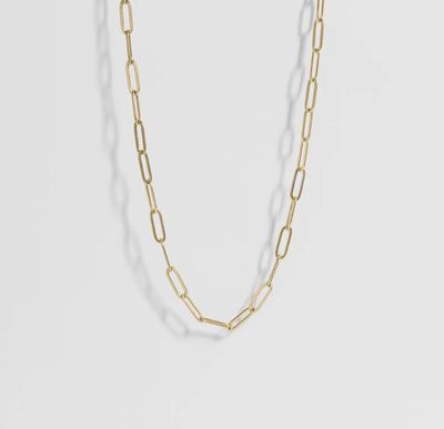 18k Gold paperclip necklace