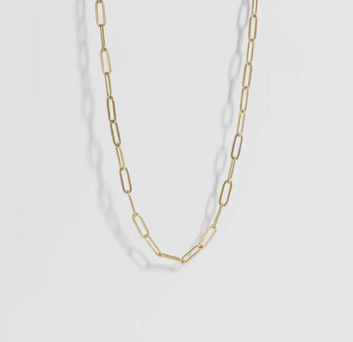 18k Gold paperclip necklace