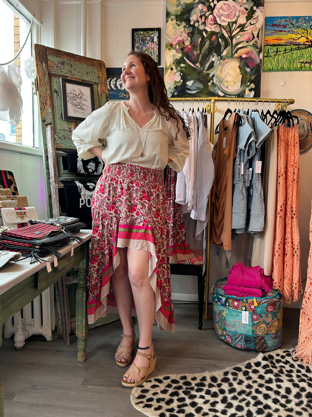 Floral print A- Line skirt