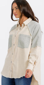 Skull corduroy button down jacket