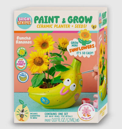 Bright Stripes Paint & Grow Ceramic planter