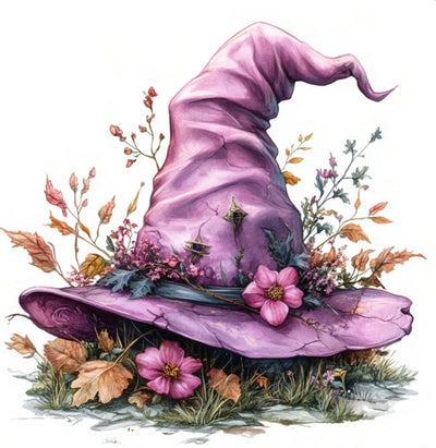 Autumn floral witches hat, Paint Class 10-24