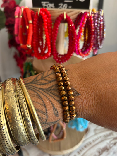 Beaded bracelet: Shimmer gold
