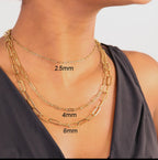 18k Gold paperclip necklace