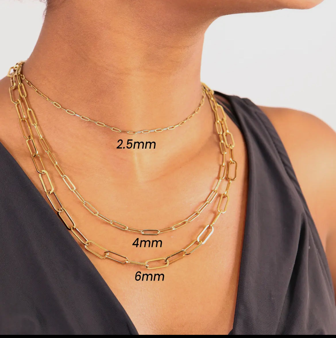 18k Gold paperclip necklace