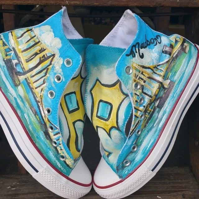 Custom ReTruth Jean Co. Pittsburgh Pirates Chuck Taylor High Tops