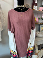 Mauve knitted blouse