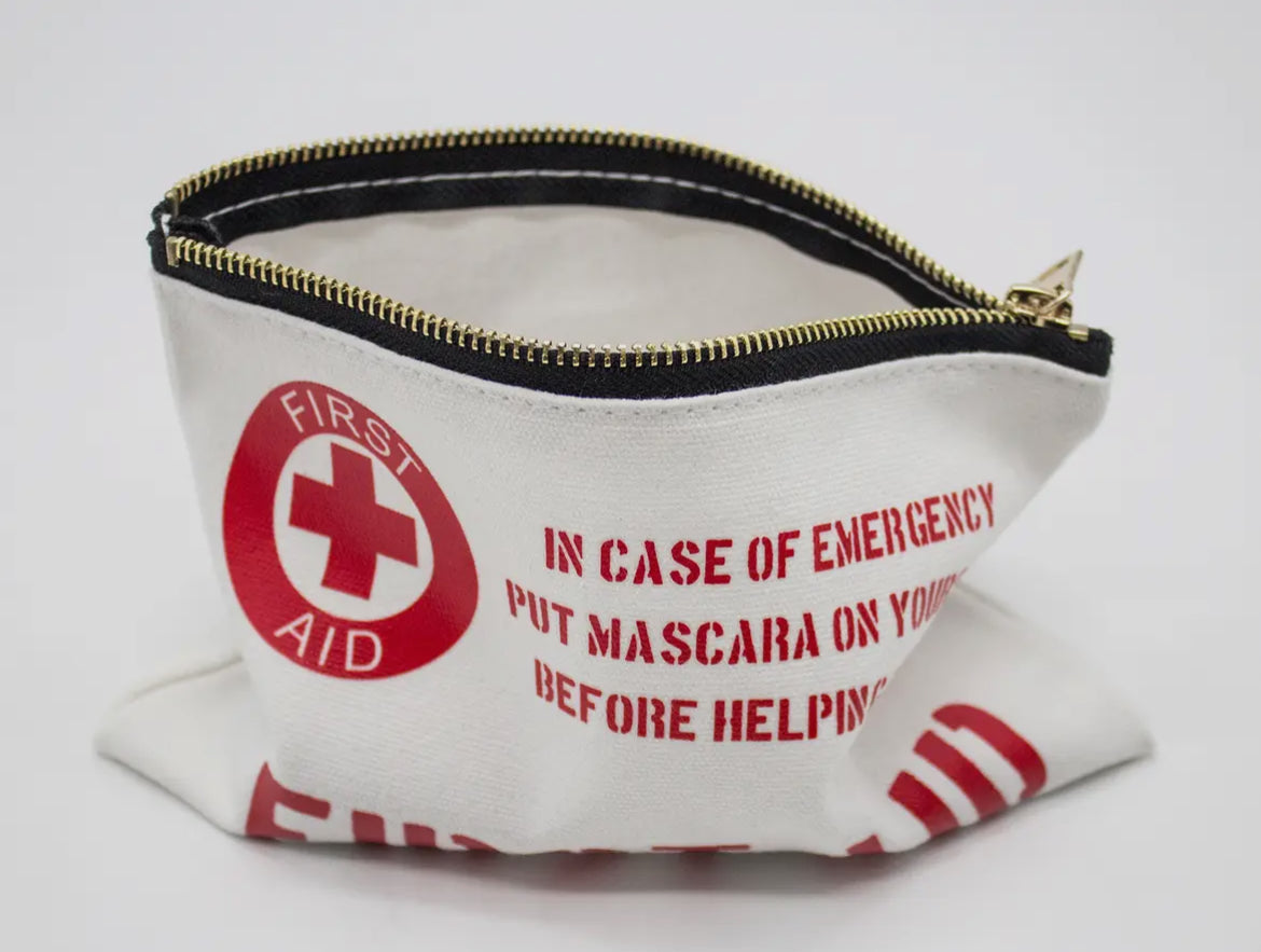 In case of emergency put mascara on yourself before helping other’s makeup bag