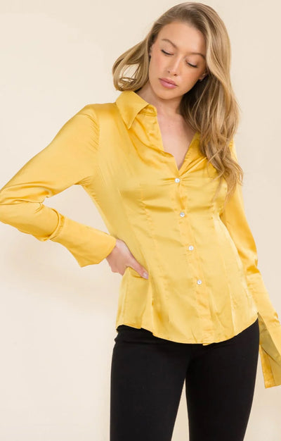 Satin yellow blouse