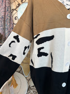 Color block button down cardigan