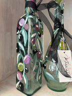 Hand painted olive branch vinegar & oil bottles (Set of 2)