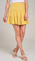 Yellow flare mini skirt
