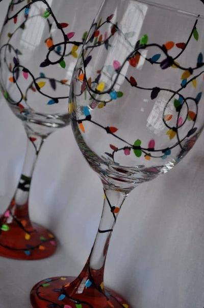 Christmas light wine painting 12-6