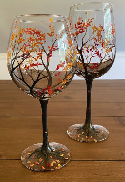 Fall painted wine glass class