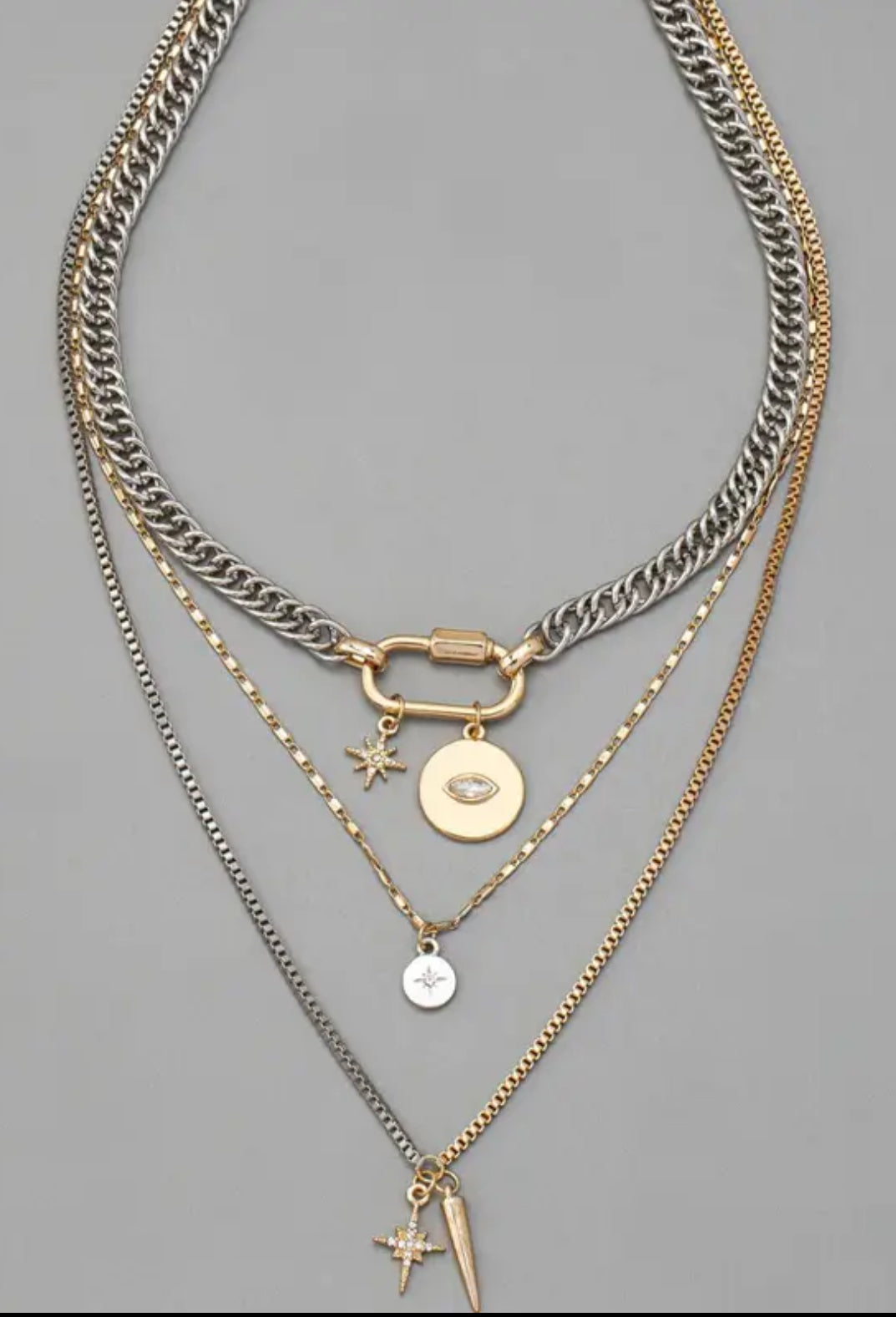 18k layered star necklace