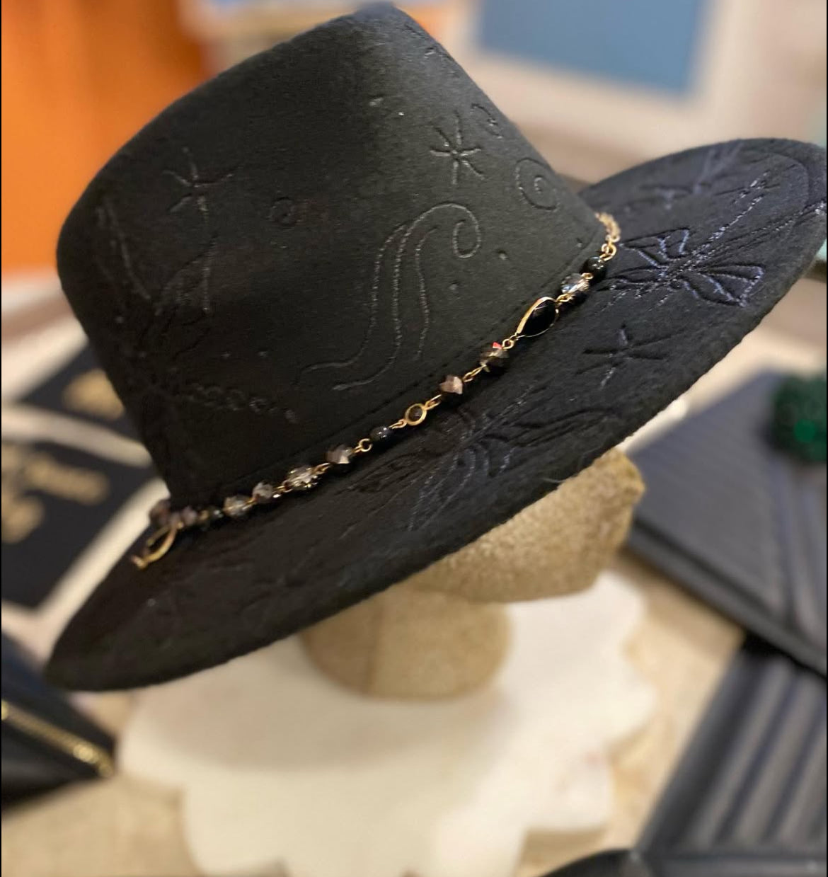 Dragonfly burned black hat - RETRUTH CUSTOM